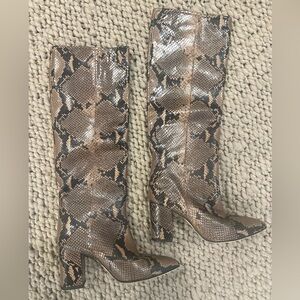 PARIS TEXAS - Leather Animal Print Boots Women's Size: 8 | IT 38